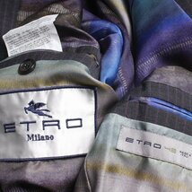 ETRO ストライプ2Bシングルスーツ size48 グレー エトロ ジャケット パンツ セットアップ_画像9