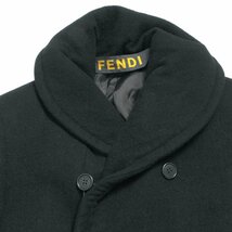 FENDI ダブルブレストコート size44 ブラック フェンディ アンゴラ混 ダブルコート ピーコート Pコート_画像9