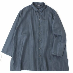 YACCOMARICARD ピンタックシルクシャツ size2 ブルー 1023288-18 ヤッコマリカルド