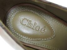 新品 Chloe 定価72,450円 レースアップレザーパンプス クロエ 茶 36_画像9