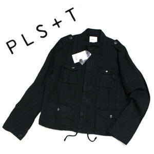 春夏物 新品 PLS+T リネンブルゾン ジャケット 定価25,200円 size2 ブラック PLST プラステ 麻100%