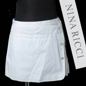 新品 NINA RICCI ラップ ショート パンツ 定価76,650円 size36 白 ホワイト 13PCPA317C0O640 ニナリッチ