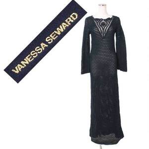 新品 VANESSA SEWARD robe dombasle コットンニットマキシワンピース 定価85,000円 size34 ネイビー ヴァネッサ シュワード