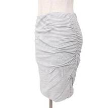 JAMES PERSE STRIPE PENCIL SKIRT size0 グレー×ホワイト ジェームス パース ボーダー ギャザー ペンシルスカート トゥモローランド_画像4