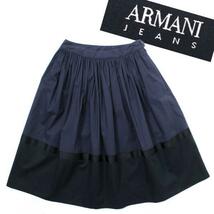 ARMANI JEANS バイカラースカート 定価33,480円 size34 ネイビー ブラック アルマーニ ジーンズ 紺 黒_画像1