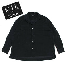 wjk black ヴィンテージサテンビッグシルエット ダブルポケットオーバーシャツ 定価13,000円 size2 119500001 ダヴルジェイケイブラック_画像1