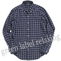 green label relaxing BD ボタンダウン チェックシャツ sizeM ネイビー 3211-199-2112 グリーンレーベルリラクシング UNITED ARROWS_画像1