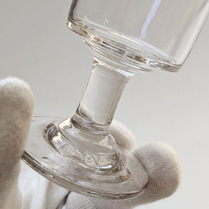 ■フランス 手吹き シンプル ビストログラス 11.3cm アンティーク 19世紀 手吹きガラス 古道具 硝子 ワイングラス  AAの画像8