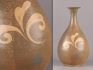 古美術 朝鮮古陶磁器 高麗青磁 花瓶 時代物 極上品 初だし品 C5843