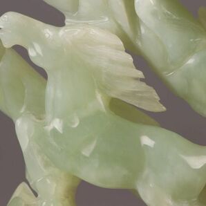 中国古玩 唐物 緑砡石 翡翠 馬 置物 細密細工 時代物 極上品 初だし品 C5947の画像5