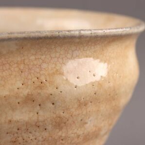 古美術 朝鮮古陶磁器 李朝 粉引 熊川形 茶碗 時代物 極上品 初だし品 C5930の画像8