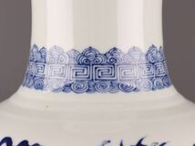 中国古玩 唐物 大清康煕年製 款 染付 青華 花瓶 時代物 極上品 初だし品 C6085_画像5