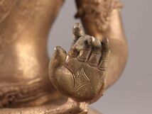 中国古玩 唐物 仏教美術 古銅造 仏像 チベット仏 時代物 極上品 初だし品 C6173_画像8