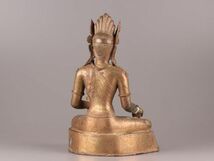 中国古玩 唐物 仏教美術 古銅造 仏像 チベット仏 時代物 極上品 初だし品 C6173_画像3