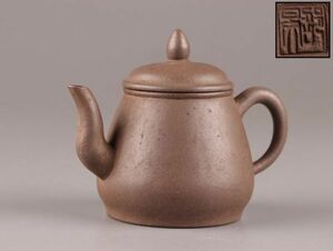 中国古玩 唐物 煎茶道具 朱泥 紫泥 紫砂壷 茶壷 急須 在印 時代物 極上品 初だし品 C6151