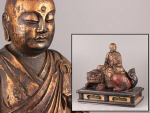 仏教美術 時代木彫 文殊菩薩 仏像 時代物 極上品 初だし品 C6203