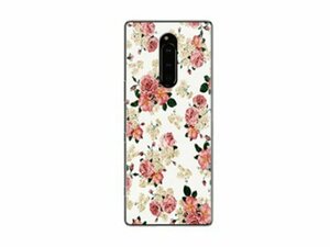 Xperia 1 SO-03L SOV40 802SO エクスペリア 1 背面 TPU ソフトタイプ 花柄 絵柄ペイント ケース カバー ローズ