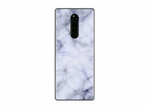 Xperia 1 SO-03L SOV40 802SO エクスペリア 1 背面 TPU ソフトタイプ 大理石模様 絵柄ペイント ケース カバー マーブルホワイト