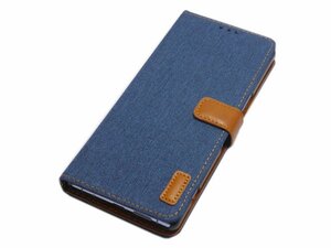 Xperia 1 SO-03L SOV40 802SO エクスペリア 1 手帳型 デニム ジーンズ ジーパン カード入れ スタンド ケース カバー ブルー