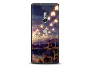 Xperia XZ3 SO-01L SOV39 801SO エクスペリア XZ3 光沢 TPU ソフトタイプ ケース カバー 花火