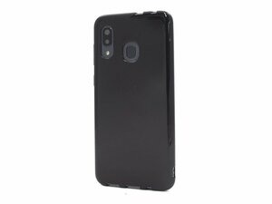 Galaxy A30 SCV43 日本国内版専用 ジャケット 背面 TPU ソフトタイプ ギャラクシー A30 シンプル 無地 ケース カバー ブラック 黒色