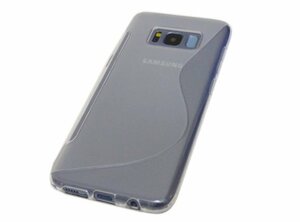 Galaxy S8+ SC-03J SCV35 ギャラクシー S8+ プラス docomo ドコモ AU ジャケット S模様 S型 光沢 ＴＰＵ ソフトケース カバー クリア