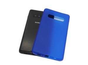 送料無料 Galaxy S10+ Plus SC-04L SC-05L SCV42 背面 TPU ソフト 無地 マットタイプ ギャラクシー S10 プラス ケース カバー クリアブルー