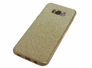 Galaxy S8+ SC-03J SCV35 ギャラクシー S8+ プラス docomo AU キラキラ ラメ入り 光沢 ＴＰＵ ソフトタイプ ケース カバー ゴールド