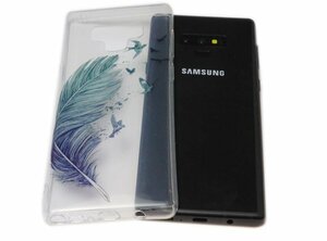 送料無料 Galaxy Note9 SC-01L SCV40 ギャラクシー docomo ドコモ AU ジャケット 絵柄ペイント 光沢 ＴＰＵ ソフトタイプ ケース カバー 羽