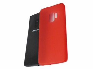 送料無料 Galaxy S9 SC-02K SCV38 ギャラクシー docomo AU 無地 非光沢 マット ＴＰＵ ソフトタイプ ケース カバー クリアレッド