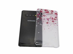 送料無料 Galaxy S10+ Plus SC-04L SC-05L SCV42 背面 TPU ソフトタイプ 絵画ペイント ギャラクシー S10 プラス ケース カバー ハート柄