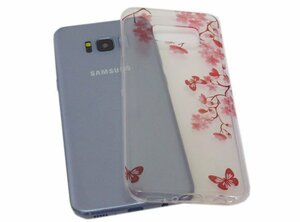 Galaxy S8+ SC-03J SCV35 ギャラクシー S8+ プラス docomo AU TPU ソフトタイプ ケース カバー クリア 絵柄 ちょうちょう 蝶々