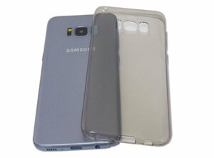 送料無料 Galaxy S8 SC-02J SCV36 ギャラクシー docomo AU ジャケット 無地 光沢 ＴＰＵ ソフトタイプ ケース カバー クリアブラック