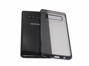 送料無料 Galaxy S10+ Plus SC-04L SC-05L SCV42 背面 TPU ソフト シンプル クリアタイプ ギャラクシー S10 プラス ケース カバー ブラック