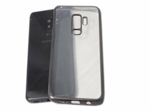 Galaxy S9+ SC-03K SCV39 ギャラクシー S9+ プラス docomo ドコモ AU ジャケット 無地 光沢 ＴＰＵ ソフトタイプ ケース カバー ブラック