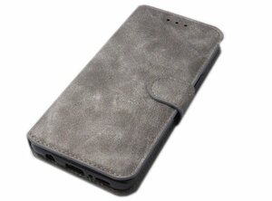 Galaxy S9+ SC-03K SCV39 ギャラクシー S9+ プラス docomo AU 手帳型 横開き 壁岩柄模様 PU スタンド カード入れ ケース カバー グレー