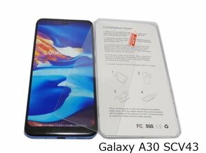 Galaxy A30 SCV43 AU UQモバイル J:COM ギャラクシー A30 液晶保護 強化ガラス 硬化フィルム 光沢 グレア クリア 無色 透明