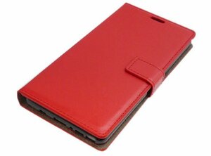 送料無料 Galaxy Note8 SC-01K SCV37 ギャラクシー docomo AU 手帳型 フェイクレザー 合成皮革 スタンド カード入れ ケース カバー レッド