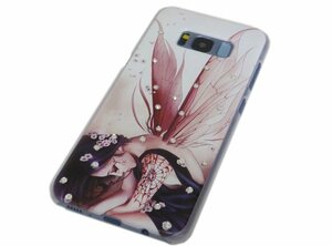 Galaxy S8+ SC-03J SCV35 ギャラクシー S8+ プラス docomo AU ラインストーン 絵画 絵柄 ペイント PC ハード ケース カバー デザインB