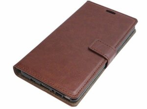 Galaxy Note8 SC-01K SCV37 ギャラクシー docomo AU 手帳型 フェイクレザー 合皮革 スタンド カード入れ ケース カバー ダークブラウン