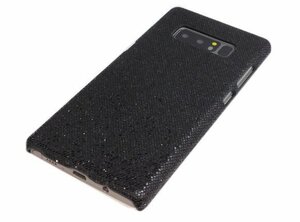 送料無料 Galaxy Note8 SC-01K SCV37 ギャラクシー docomo ドコモ AU ジャケット キラキラ ラメ入り PC ハード ケース カバー ブラック