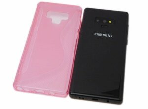 送料無料 Galaxy Note9 SC-01L SCV40 ギャラクシー docomo AU ジャケット S模様 S型 光沢 ＴＰＵ ソフトタイプ ケース カバー クリアピンク