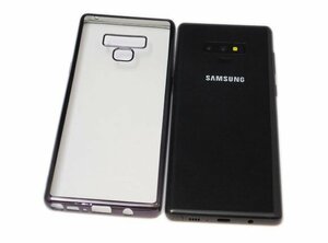 送料無料 Galaxy Note9 SC-01L SCV40 ギャラクシー docomo AU ジャケット クリアタイプ 光沢 ＴＰＵ ソフトタイプ ケース カバー ブラック