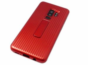 送料無料 Galaxy S9+ SC-03K SCV39 ギャラクシー S9+ プラス SAMSUNG サムスン docomo AU PC ハードタイプ スタンド ケース カバー レッド