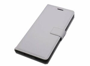 Galaxy A30 SCV43 AU UQモバイル J:COM 手帳型 フリップ 合成皮革 フェイクレザー カード入れ スタンド ケース カバー ホワイト 白色