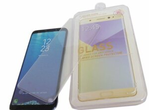 Galaxy S8+ SC-03J SCV35 ギャラクシー S8+ プラス docomo ドコモ AU 液晶保護 強化ガラス 無色 透明 硬化フィルム 光沢 グレア クリア