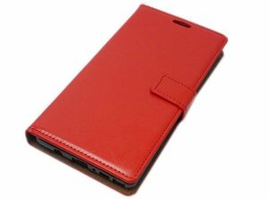 送料無料 Galaxy Note9 SC-01L SCV40 ギャラクシー docomo AU 手帳型 フェイクレザー 合成皮革 スタンド カード入れ ケース カバー レッド