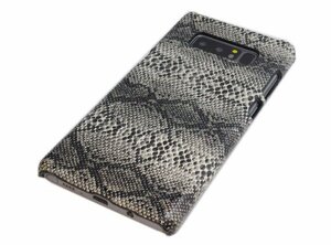 送料無料 Galaxy Note8 SC-01K SCV37 ギャラクシー docomo AU パイソン柄 蛇柄 スネーク ヘビ柄PC ハード ケース カバー ブラック