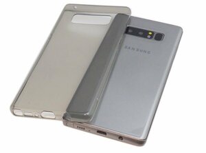 送料無料 Galaxy Note8 SC-01K SCV37 ギャラクシー docomo AU ジャケット 無地 光沢 ＴＰＵ ソフトタイプ ケース カバー クリアブラック