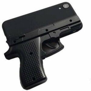 iPhone XR ピストル型 おもちゃ 拳銃 3D 面白い ハロウィン イベント アイフォン XR アイホン XR ケース カバー ブラック 黒色